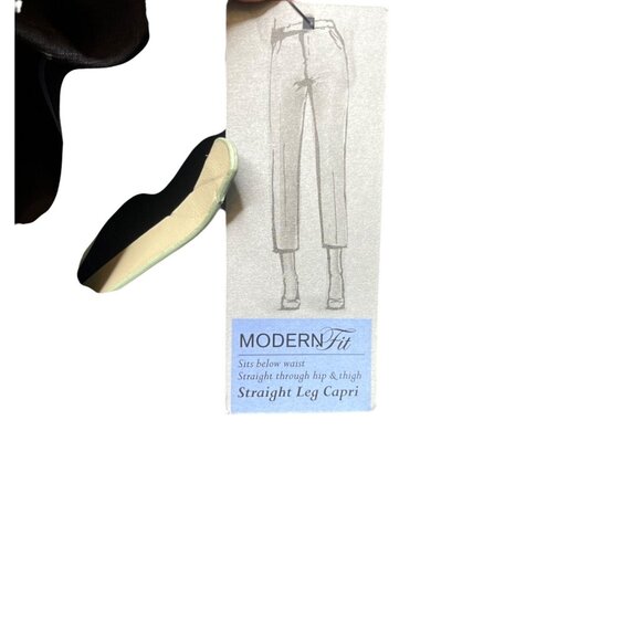 Size 8 Apt. 9 Gray Womens Modern Fit Straight Leg Capri Chopped‎ Pants Casual - Picture 7 of 8